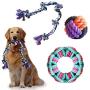 insoftb Tough Rope Chew Toys Set for Medium Large Dogs 3 Pack 100% Natural Cotton 5-Knot 2-feet Tug of War Rope Big Playing Ball Circle Toy