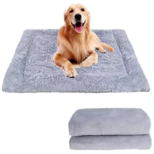 FEBSNOW Dog Bed Mat, Soft Crate Pad with Premium Dog Blanket, Washable Dog Crate Bed for Large Medium Small Dogs Cat Beds(Silver Gray) FEBSNOW Dog Bed Mat, Soft Crate Pad with Premium Dog Blanket, Washable Dog Crate Bed for Large Medium Small Dogs Cat Beds(Silver Gray)