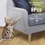 OIFIO Cat Sofa Protector, Furniture Tape For Cats,8 Pack Clear Large Size 17.8''L 12''W Cat Scratch Protector, Cat Scratch Deterrent Tape, Cover to Protect Sofa, Door, Wall,Mattress, Seat, Residue Free.