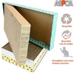 ASPCA Cat Scratcher Catnip Included, Wide Flat Corrugate Cardboard, Reversible Horizontal Pad