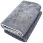 Wooflinen Microfiber Pet Bath Towel, 2-Pack, Ultra-Absorbent, Double Density, Machine Washable for Dogs and Cats