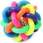None Pet Cat Dog Toy Colorful Bells Weave The Ball Colorful Ball Twist Ball with Bells Rainbow Ball 3 Sizes