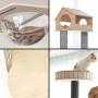 SAsagi Solid Wood Large Cat Tree,Multi-Level Scratching Board Cat Furniture Tower House Cat Nest Toy Can Multi-Places for Play Sleep Grinding Claws