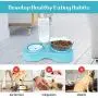 OePet 2 in 1 Dog Cat Slow Feeder Water and Food Bowl - Detachable Double Bowls Automatic Water Dispenser - Anti-Gulping Bloat Stop - Dog Bowl and Cat Bowl for Cat Small Size Dog