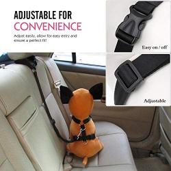 BWOGUE Dog Safety Vest Harness with Seat Belt Strap Car Headrest Restraint Pet Dog Adjustable Nylon Mesh Harness Travel Strap Seatbelts Harness