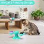 pawstrip Windmill Cat Toy, Pet Interactive Training Teasing Toys, Catnip Turntable Cat Toothbrush Interactive Cat Toy with Suction Cup and Light Balls