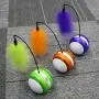 ocijf179 Cat Toy LED Light Electrical Feather Ball Pet Cats Kitten Teaser Stick Interactive Toy - Orange White ocijf179 Cat Toy LED Light Electrical Feather Ball Pet Cats Kitten Teaser Stick Interactive Toy - Orange White