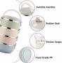 Spill Proof Dog Cat Travel Bowl Portable 304 Stainless Steel Multiple Layers Pet Water Food Storage Container with Invisible Handle for Pet Outdoor Traveling Raised Feeding (4 Layer)