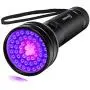 Flashlight BlackLight, 3-in-1 51 LED 365nM 380nM 395nM Blacklight Ultraviolet Flashlight for Pet Stains, Handheld Blacklight for Scorpion