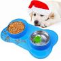 Sequoialake Dog Bowls with Anti-Overflow and Anti-Skid Silicone Dog Food Mat, Stainless Steel Feeder Easy to Clean for Small Medium Large Dogs Cats Pets