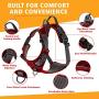 My Busy Dog Harness Vest | No Pull, Easy On/Off, Front/Back Metal Leash Attachments, Handle, Reflective, Secure Fit | Perfect for Small Medium Large Dogs | Size Chart in Pictures