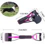Pooper Scooper for Large Dogs, 24 Inch Long Handle Foldable Dog Poop Waste Pick Up Rake with bag for Outdoor/Indoor (Pink)