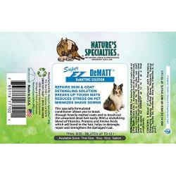 Natures Specialties Super EZ Dematt Dog Conditioner for Pets, Puppies Kittens, Skin Repair Dilutes 12:1 Made in USA Non-Toxic