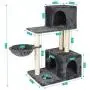 JS NOVA JUNS Cat Tree, Cat Tower with Sisal-Covered Scratching Posts Basket Fur Ball and 2 Cozy Condos Cat Furniture for Kitten Light Gray JS NOVA JUNS Cat Tree, Cat Tower with Sisal-Covered Scratching Posts Basket Fur Ball and 2 Cozy Condos Cat Furniture for Kitten Light Gray