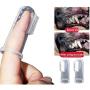 Upgrade 2 in1 Dog Paw Cleaner, Pet Grooming Brush, Portable Pet Paw Cleaner, with Towel, Suction Cup Hookand Finger Toothbrush, Soft Silicone Dog Foot Washer for Dog Cat Grooming with Muddy Paws-S