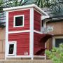 Petsfit 2-Story Weatherproof Outdoor Kitty Cat House/Condo/Shelter with Escape Door 20'' Lx20 Wx32 H