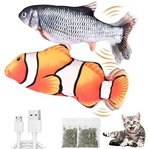CovertSafe 2-Pack Moving Cat Kicker Fish Toy,Moving Fish Cat Toy,Wiggle Fish Catnip Toys, Interactive Cat Toy, Realistic Flopping Fish, Fun Toy for Cat Exercise CovertSafe 2-Pack Moving Cat Kicker Fish Toy,Moving Fish Cat Toy,Wiggle Fish Catnip Toys, Interactive Cat Toy, Realistic Flopping Fish, Fun Toy for Cat Exercise