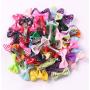 YAKA 60PCS (30 Paris) Cute Puppy Dog Small Bowknot Hair Bows with Rubber Bands (or Clips) Handmade Hair Accessories Bow Pet Grooming Products (60 Pcs,Cute Patterns)