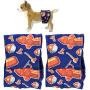 FunnyDogClothes Pack - 2pcs Washable Male Dog Diapers Belly Band Wrap Cotton Waterproof Leak Proof for Small Pet (M: Waist 12'' - 16'')