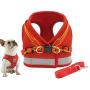 Dog Harness Vest Set Step in Puppy Vest Harness Leash Soft Mesh No Choke for Large Medium Pets Red L