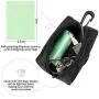 Outus 4 Dog Poop/Waste Bag Holder Leash Attachment, Dog Poop Bag Dispenser Zipper Pouch with Aluminum Keychain Clip Includes 4 Roll of Pick-up Bags, Fits for Any Dogs Leash (Black)