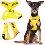 Dexil Limited Adopt ME (I Need A New Home) Yellow Color Coded Non-Pull Front and Back D Ring Padded and Waterproof Vest Dog Harness Prevents Accidents by Warning Others of Your Dog in Advance
