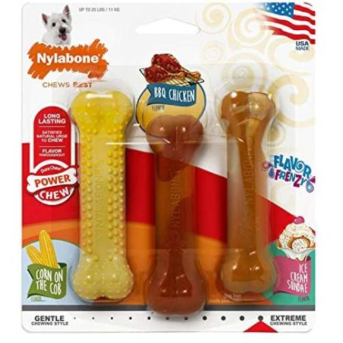 Nylabone Flavor Frenzy Power Chew Triple Pack