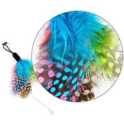 Ralthy Interactive Robotic Cat Toys Accessories, Replacement Cat Feather Toys, Pet Exercise Feather Stickers Toys for Indoor Cats/Kitten(3 pcs)
