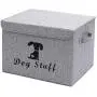 Geyecete Linen Dog Storage Basket Bin Chest Organizer with Lid and Handles - Perfect for Organizing Dog Toys, Dog Clothing, Storage Trunk Geyecete Linen Dog Storage Basket Bin Chest Organizer with Lid and Handles - Perfect for Organizing Dog Toys, Dog Clothing, Storage Trunk