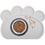 HT-direct Pet Food Mat Dog Bowl Mat Cat Food Mat 14.5 x 11.5inch Water Placemat Mat Paw Shape Silicone Non-Slip Mat Washable Dog Mat for Food and Water for Floors Cleanliness