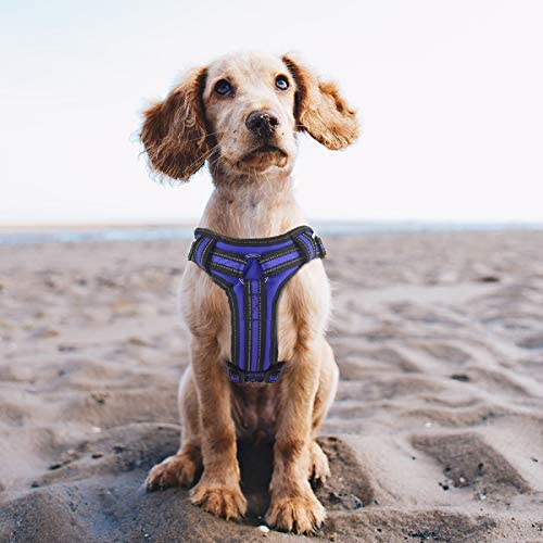 No-Pull Dog Harness, Reflective Adjustable Pet Harness with Front & Back - Soft Vest Easy Control Harness with Handle for Small Medium Large Dogs Outdoor Walking