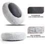 SUNSTYLE Soft Plush Round Pet Bed for Cats Or Small Dogs Cat Bed Self Warming Autumn Winter Indoor Sleeping Cozy Pet Bed for Small Dogs and Cats Donut Anti Slip Bottom (S(20''x20''), Gray)