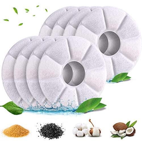 YUESUO Cat Fountain Filter Replacement, Pet Fountain Filter, Cat Water Fountain Filters for Help Cats and Dogs Stay Healthy (8 Pack)