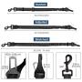 XIRGS Dog Seat Belt, Upgrade 2 in 1 Latch Bar Attachment Dog Car Seatbelt Metal Buckle Elastic Buffered Reflective Nylon Belt Tether 2 Pack Pet Safety Seat-Belt Universal Vehicle Seatbelt