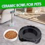 JUSTPET Ceramic Pet Bowl No Spill Dog Cat Food Water Bowl, Anti Skid No Splash No Mess Eating Drinking Bowl, Heavyweight Ceramic Dish Stays Put, Chew-Proof, Microwave and Dishwasher Safe