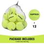 PUPTECK 12 Pack Squeaky Tennis Balls for Small and Medium Dogs Outdoor, Interesting Interactive Toys Running Yellow with A Net Bag