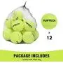 PUPTECK 12 Pack Squeaky Tennis Balls for Small and Medium Dogs Outdoor, Interesting Interactive Toys Running Yellow with A Net Bag