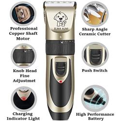 ELMA ALMI Dog Clippers for Grooming - Dog Grooming Clippers, Dog Clippers Low Noise Pet Clippers Rechargeable, Dog Grooming Kit, Dog Trimmers Clippers Professional