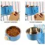 IMIKE Removable Stainless Steel Crate Dog Bowl,Pets Hanging Water Food Feeder Bowl Cage Coop Cup for Dogs,Cats,Birds,Small Animals-Blue IMIKE Removable Stainless Steel Crate Dog Bowl,Pets Hanging Water Food Feeder Bowl Cage Coop Cup for Dogs,Cats,Birds,Small Animals-Blue