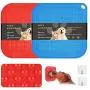 OTIME 2 Pack Dog Lick Mat with Suction Cups Dog Slow Feeder Dog Licking Mat Pet Mat Anxiety Relief Dog Cat Lick Training Licking Mat for Food, Yogurt, Peanut Butter(Blue and Red) OTIME 2 Pack Dog Lick Mat with Suction Cups Dog Slow Feeder Dog Licking Mat Pet Mat Anxiety Relief Dog Cat Lick Training Licking Mat for Food, Yogurt, Peanut Butter(Blue and Red)