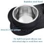 Easeurlife Stainless Steel Dog Bowl Set 2 x 38oz No Spill/Non-Skid Silicone Mat Double Pet Bowls Set for Medium Dogs, Each Bowl About 1100ml Black