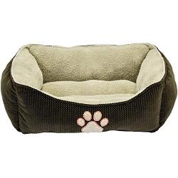 Cozy Pet Embroidered Paw Print Textured Lounger Pet Bed for Dogs