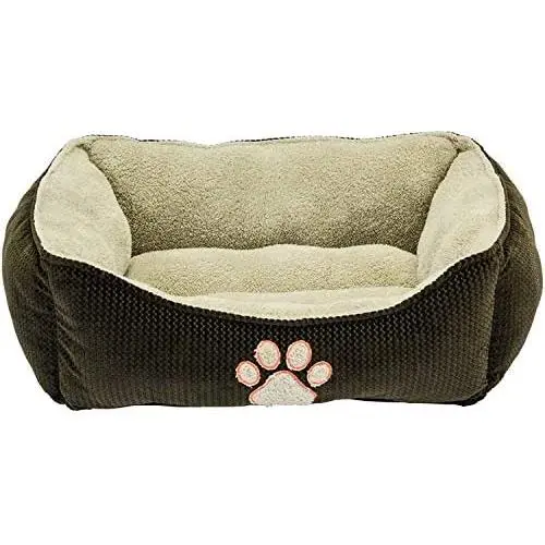 Cozy Pet Embroidered Paw Print Textured Lounger Pet Bed for Dogs Cozy Pet Embroidered Paw Print Textured Lounger Pet Bed for Dogs