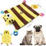 AWOOF Puppy Bed with Puppy Teething Toys, Pet Bed with Chew Squeak Rope Toys, All-in-One Durable Dog Bed Mat for New Puppies