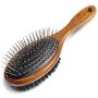 Premium Handmade Pet Double Sided Pin & Bristle Grooming Beechwood Brush for Dogs & Cats with Short or Long Hair, Effortlessly Remove Loose Hair Plus Stimulate Skin While Creating a Soft Coat Shine.