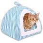 Uheng Dogs Cats Tent Bed, Soft Warm Foldable Washable Cozy Plush Cotton Pets House Cave Sleeping Bag Nest Home Padded Lounge Sofa Cushion Bolster Mat Basket Cuddler for Small Medium Large Dogs