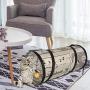 Japanese Style Collapsible Printed Cat Tunnel with Ball Rolling Ground Chinchilla Drilling Holes Pet Supplies Cat Toys