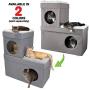 Kitty City Large Stackable Tan Cat Condo, Cat Cube, Cat House, Pop Up Bed, Cat Ottoman