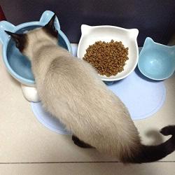 Xihouxian Cat Water Bowl Send Pad Cleaning Convenient Cat Bowl Ceramic Bowl Cat Food Set Rice Bowl C40