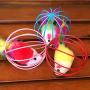 ocijf179 6.5cm Ball Cage Inner Mouse Cat Kitten Feather Playing Game Toy Pet Supplies - Random Color
